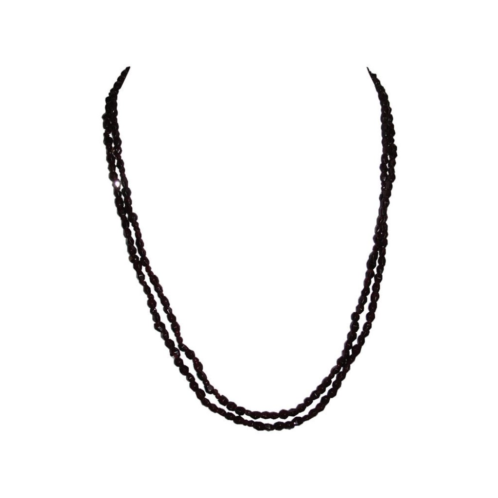 Victorian Bohemian Garnet Hand Cut Bead Necklace